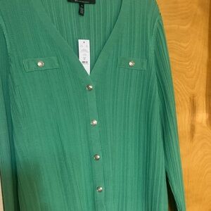 Mint Green Ribbed Cardigan